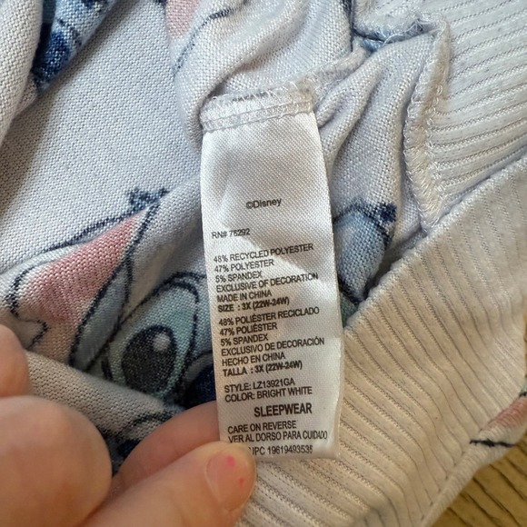 Disney women's size 3X Stitch All Over Print Pullover Sweatshirt Sleep Dress Top - Picture 6 of 6